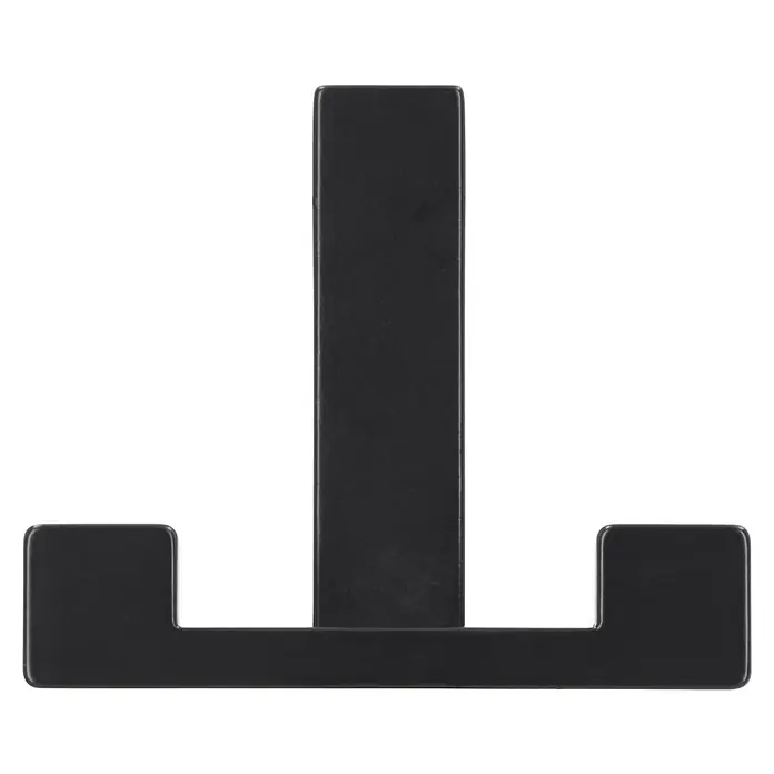 Siro Garderobenhaken - L x B x H: 70 x 61 x 40 mm, Anzahl Haken: 2 Stk., Schwarz - Schwarzer Halter mit stabilen Armen zur sicheren Aufbewahrung von Geräten und Büchern, ideal für den Schreibtisch oder Nachttisch.