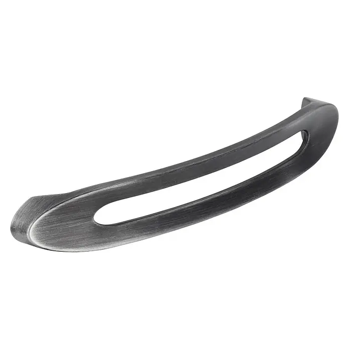 Siro Möbelgriff - Typ Möbelgriff: Bügel, Sonstige, Sonstige, Breite: 25 mm - Nahaufnahme eines gebürsteten Nickel-Schrankgriffs mit einem offenen Design, das einen modernen Touch verleiht. Ideal für Möbel.