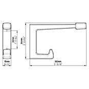 Siro Garderobenhaken (L x B x H: 15 x 64 x 100 mm, Anzahl Haken: 1 Stk.) | BAUHAUS