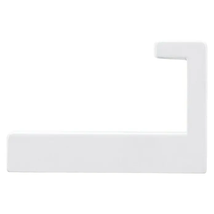 Siro GarderobenhakenL x B x H: 15 x 61 x 40 mm, Anzahl Haken: 1 Stk., Weiß - Nahaufnahme eines weißen Küchenprofils mit einer klaren, modernen Form und glatten Oberfläche, ideal für Küchenrenovierungen.