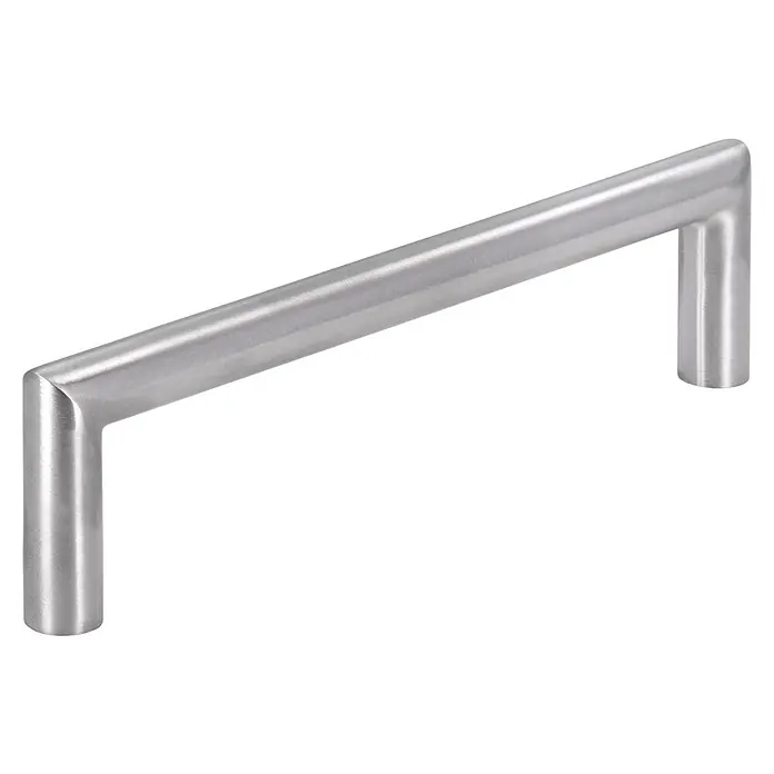 Siro Möbelgriff - Typ Möbelgriff: Bügel, Sonstige, Sonstige, Länge: 138 mm - Nahaufnahme eines modernen, gebürsteten Edelstahlgriffs, ideal für Möbel oder Schränke, der eine elegante und minimalistische Ästhetik bietet.