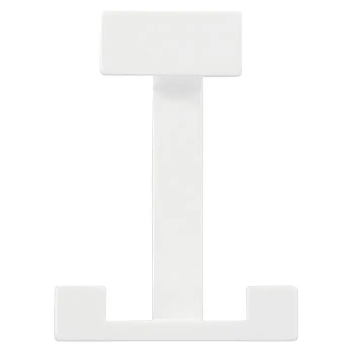 Siro Garderobenhaken 2324/PB1 - L x B x H: 70 x 92 x 80 mm, Farbe: Weiß - Nahaufnahme einer weißen, T-förmigen Duschkabinenhalterung.