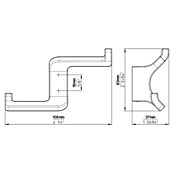 Siro Garderobenhaken 2377/ZN21 (L x B x H: 108 x 63 x 37 mm, Anzahl Haken: 2 Stk.) | BAUHAUS