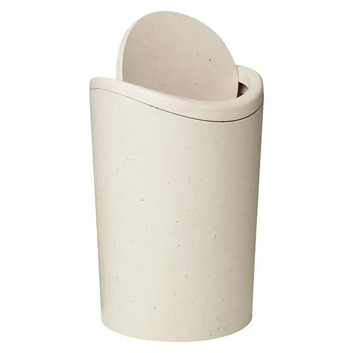 Tatay Papelera de baño STD - 6 l, Beige - Una elegante papelera beige con tapa oscilante, ideal para baños u oficinas. Una solución de residuos práctica y elegante.