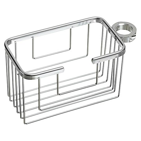 Tatay Aluminium Cesta de baño para barra (11,5 x 12,5 x 24 cm, Aluminio, Cromo)