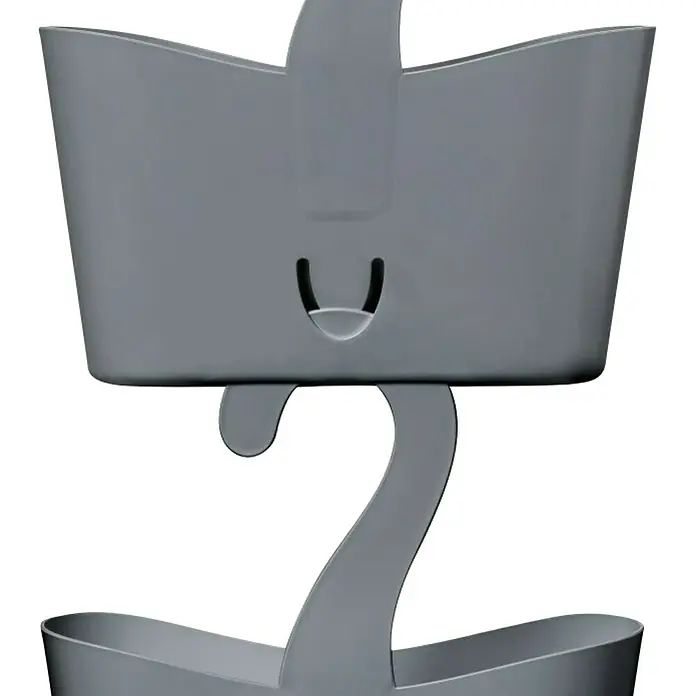 Tatay Standard Cesta de baño Multi - 0,9 x 25 x 28 cm, Plástico, Gris - Cesta de ducha gris con dos estantes y un gancho para colgar en la ducha. Organización práctica del baño.