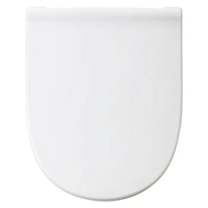 Tatay Tapa de WC Optima Merida - Plástico, Blanco, Con caída amortiguada - Asiento de inodoro blanco con bordes redondeados, perfecto para baños modernos. Destaca por su diseño sencillo y elegante.