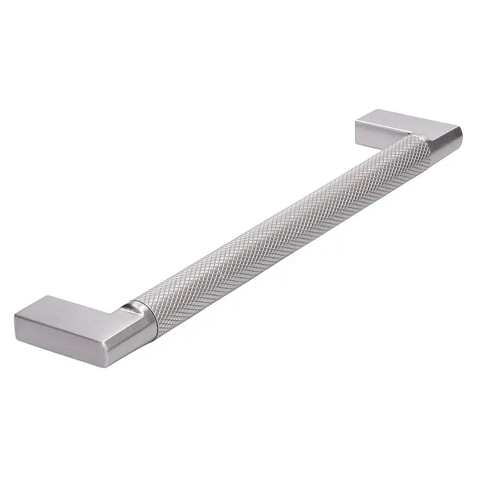 Siro Möbelgriff - Typ Möbelgriff: Bügel, Sonstige, Sonstige, Silber, Länge: 174 mm - Silberner Schubladengriff mit gerändelter Oberfläche und rechtwinkliger Form für moderne Möbel.