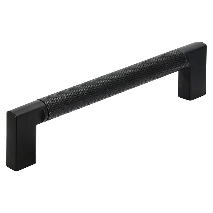 Siro Möbelgriff - Typ Möbelgriff: Bügel, Sonstige, Sonstige, Schwarz, Länge: 142 mm - Schwarzer Schubladengriff mit gerändelter Oberfläche und einem modernen, eckigen Design für eine stilvolle Akzentuierung von Möbeln.