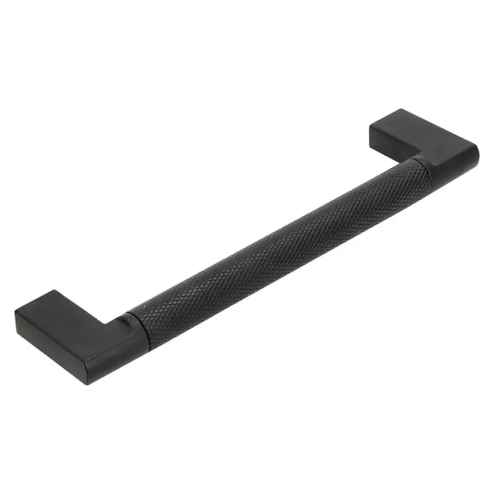 Siro Möbelgriff - Typ Möbelgriff: Bügel, Sonstige, Sonstige, Schwarz, Länge: 142 mm - Schwarzer Schrankgriff mit gerändelter Oberfläche und winkelförmigen Enden, ideal für moderne Möbeldesigns.