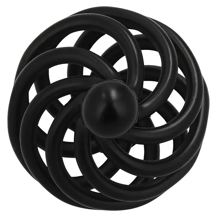 Siro Möbelknopf - Typ Möbelgriff: Sonstige, Sonstige, Sonstige, Breite: 34 mm - Schwarzer Möbelknopf mit einem komplexen, spiralförmigen Design, das jedem Möbelstück einen eleganten Akzent verleiht.