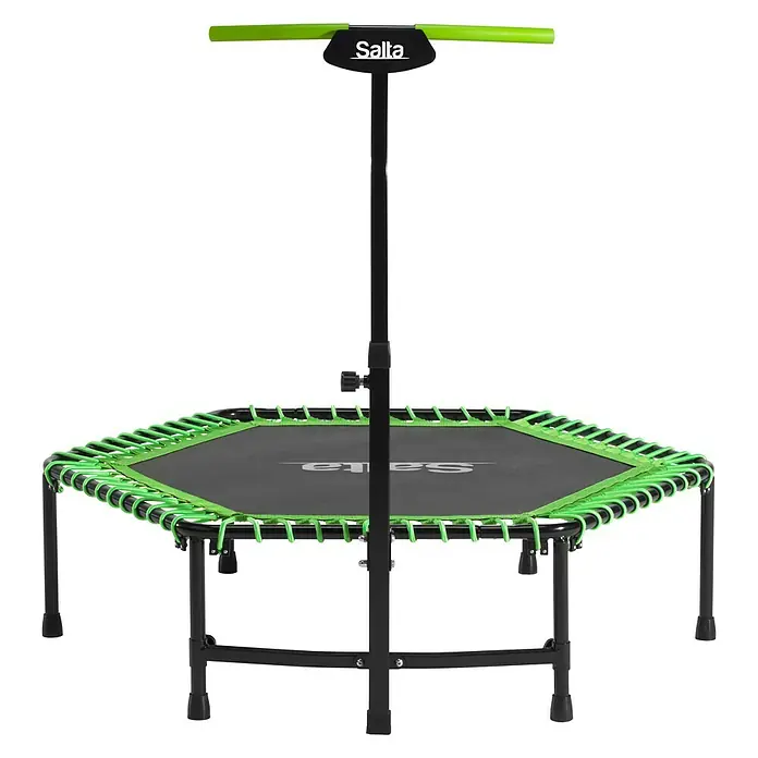 Salta Trampolin Fitness - Durchmesser: 140 cm, Grün - Abbildung eines schwarzen und grünen Salta Fitness-Trampolins für ein effektives und gelenkschonendes Training.
