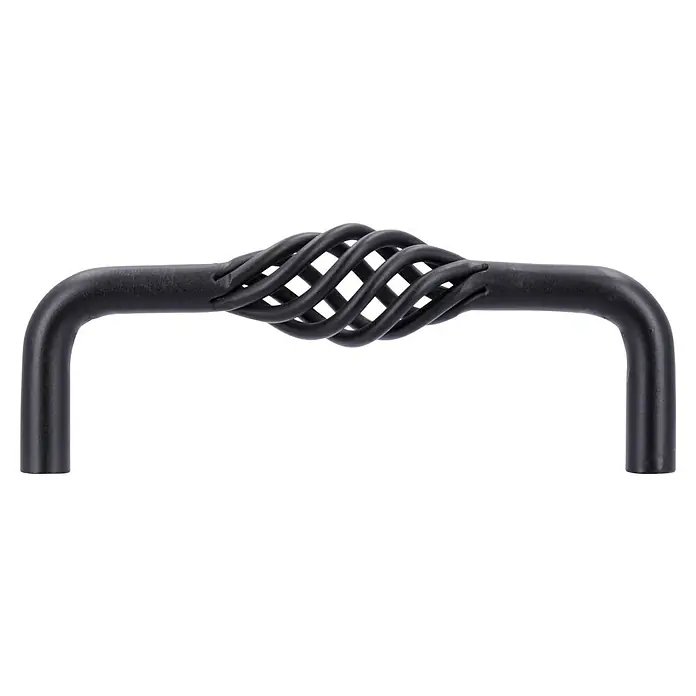 Siro Möbelgriff - Typ Möbelgriff: Sonstige, Sonstige, Sonstige, Breite: 19 mm - Schwarzer Türgriff aus Eisen mit kunstvollem gewundenem Design für eine elegante Optik an Türen und Möbeln.