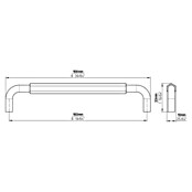 Siro Möbelgriff (Typ Möbelgriff: Bügel, Sonstige, Sonstige, Schwarz, Länge: 168 mm, Breite: 33 mm) | BAUHAUS