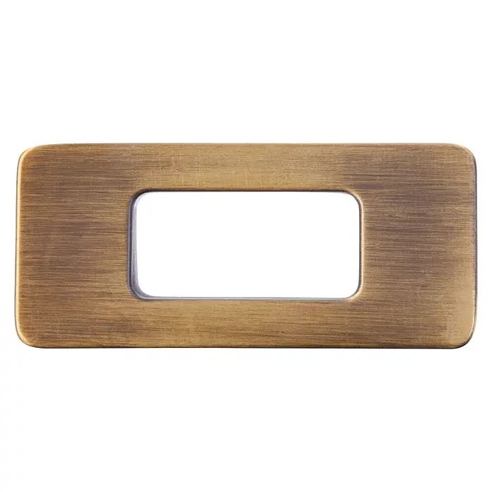 Siro Möbelknopf - Typ Möbelgriff: Knopf, Sonstige, Sonstige, Goldgelb, Breite: 10 mm - Gebürstete goldfarbene Metall-Schalterblende mit rechteckigem Ausschnitt. Elegantes Design für jede Wand.