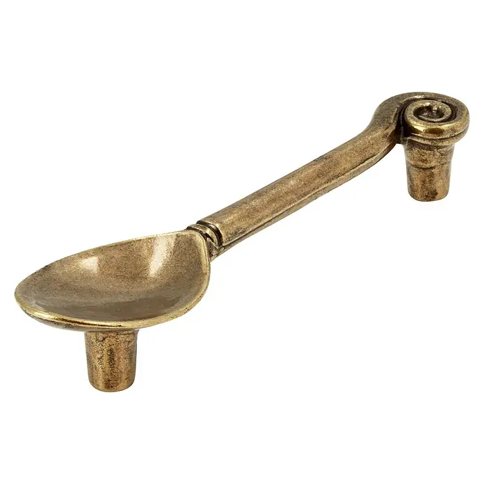 Siro Möbelgriff - Typ Möbelgriff: Sonstige, Sonstige, Sonstige, Ausführungseigenschaft: Löffel - Elegante Möbelknauf in Form eines Löffels. Die antike Bronzeoptik verleiht jedem Möbelstück einen Hauch von Vintage-Charme und Eleganz.