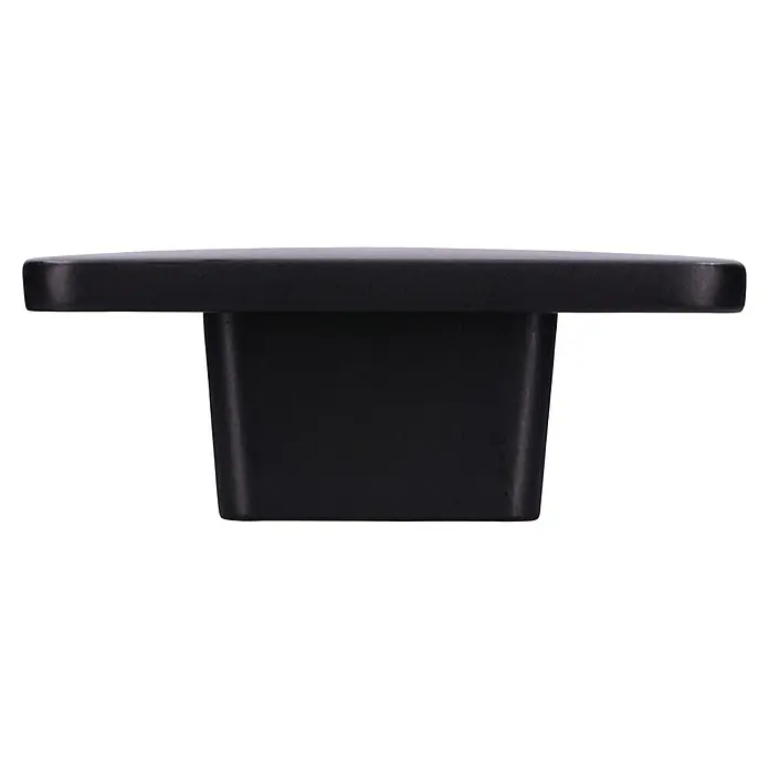 Siro Möbelknopf - Typ Möbelgriff: Knopf, Sonstige, Sonstige, Schwarz, Länge: 58 mm - Nahaufnahme eines quadratischen, schwarzen Schrankknopfes mit abgerundeten Kanten, der elegante Funktionalität vereint.