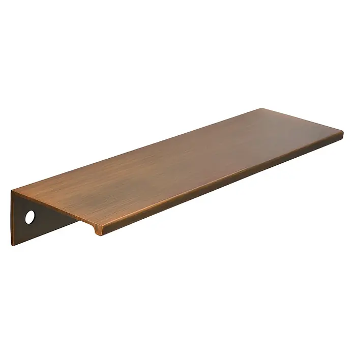 Siro Möbelgriff - Typ Möbelgriff: Bügel, Aluminium, Sonstige, Goldgelb, Länge: 145 mm - Nahaufnahme eines Möbelgriffs aus gebürstetem Bronze, perfekt für moderne Küchen- und Badmöbel.