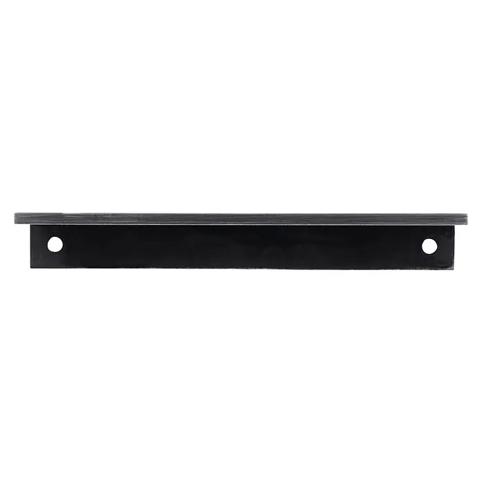 Siro Möbelgriff - Typ Möbelgriff: Bügel, Aluminium, Sonstige, Eisenfarbig, Länge: 145 mm - Schwarze Metallhalterung mit silberner Schiene und zwei Löchern zur Befestigung, ideal für verschiedene Montageanwendungen.