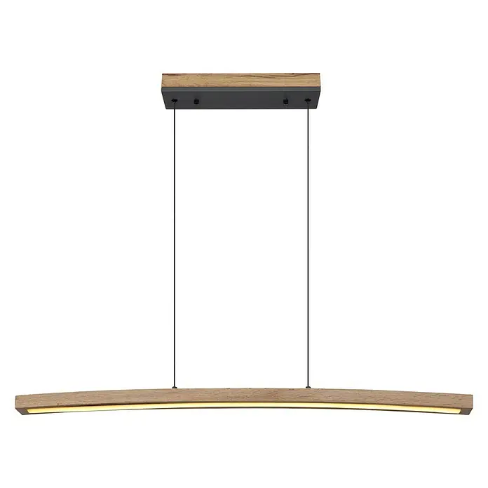 Globo Doro LED-Pendelleuchte - 18 W, L x B x H: 100 x 8 x 120 cm, Graphit, Warmweiß - Moderne LED-Hängeleuchte mit Holz-Akzenten. Elegantes Design für stilvolle Beleuchtung im Innenbereich.