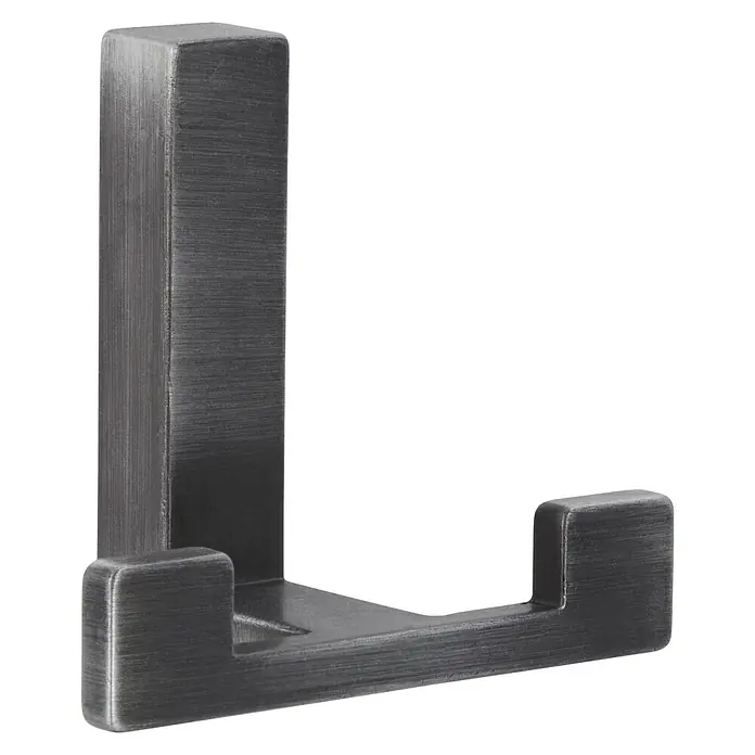 Siro Garderobenhaken 2325 - L x B x H: 70 x 61 x 40 mm, Anzahl Haken: 2 Stk. - Moderner, quadratischer Kleiderhaken in gebürstetem Nickel-Finish. Ideal für Bad oder Flur, vereint Funktionalität mit stilvollem Design.