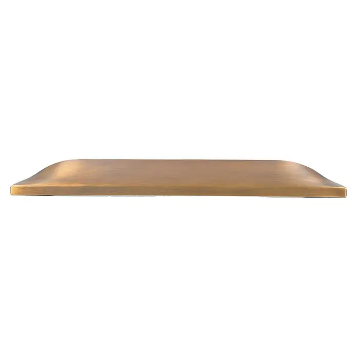 Siro Möbelgriff - Typ Möbelgriff: Muschel, Sonstige, Sonstige, Länge: 190 mm, Goldgelb - Nahaufnahme eines goldenen Türschilds mit abgerundeten Kanten, das einen eleganten und hochwertigen Eindruck vermittelt.