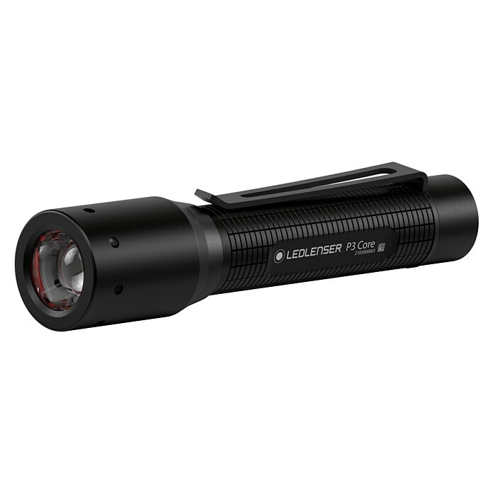 Ledlenser LED-Taschenlampe P3 CoreBatteriebetrieben, Schwarz, 15 lm - 90 lm Diagonal View