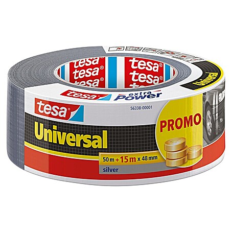 Tesa Extra Power Folienband Universal (Silber, 65 m x 50 mm)