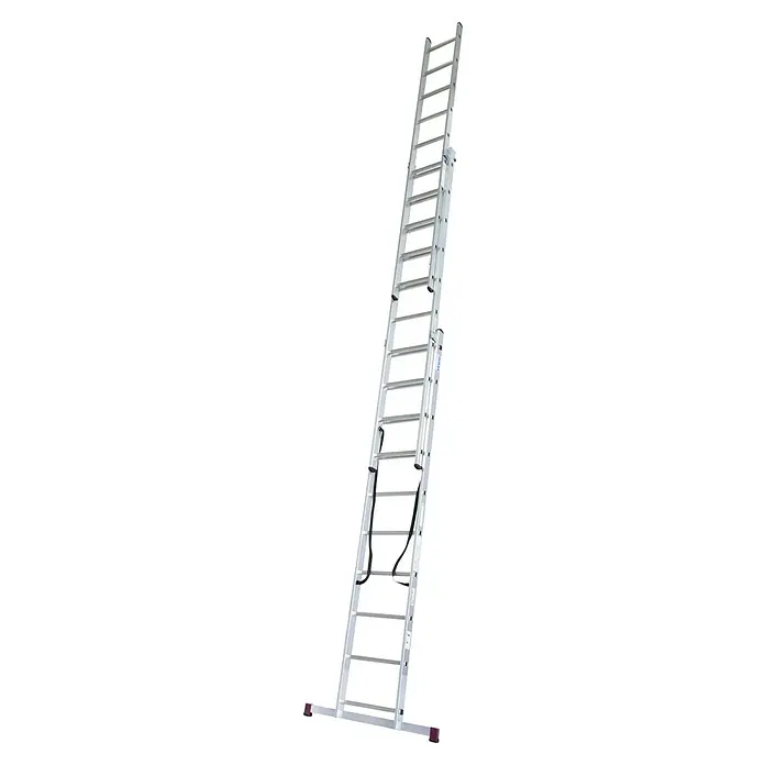 Krause Corda Mehrzweckleiter - Anzahl Tritte: 30 Stk., Arbeitshöhe: 7 m, Belastbarkeit: 150 kg, Aluminium, Treppengängig - Eine ausziehbare Aluminiumleiter mit breiten Stufen und rutschfesten Füßen, ideal für Arbeiten in der Höhe.