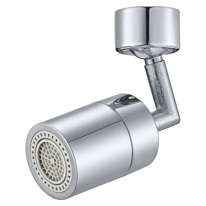 Bubble-Stream Strahlregler - M22/M24, 6,8 l/min - Drehbarer Wasserhahnaufsatz aus Chrom, ideal für Küche oder Bad, mit schwenkbarem Kopf für flexiblen Wasserfluss.