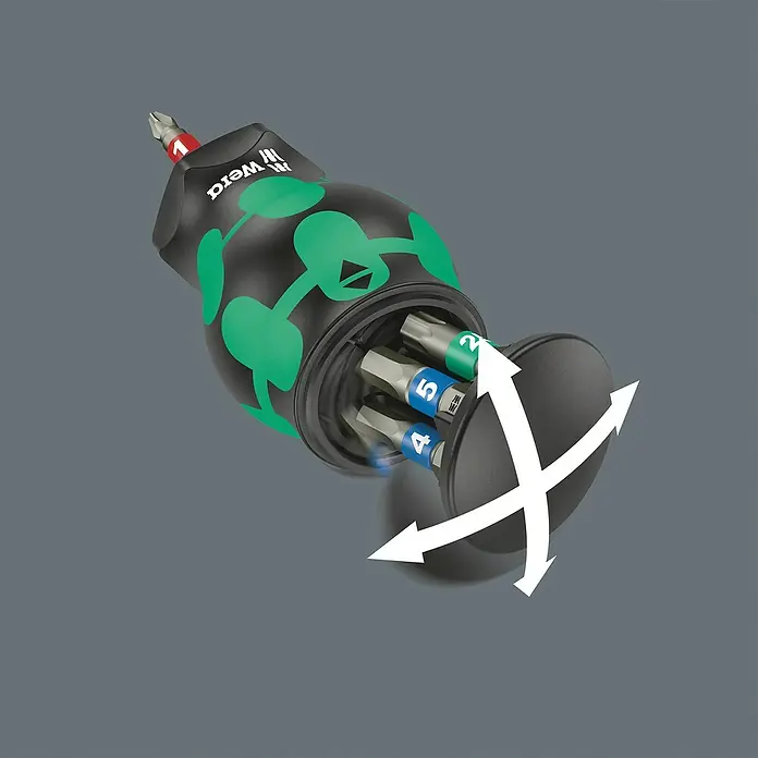 Wera Mini-Schraubendreher-Set Bicycle 11 - 7 -tlg. - Wera Bit-Check, ein praktisches Werkzeugset mit verschiedenen Bits und einem Ratschenschraubendreher für diverse Schraubanwendungen.