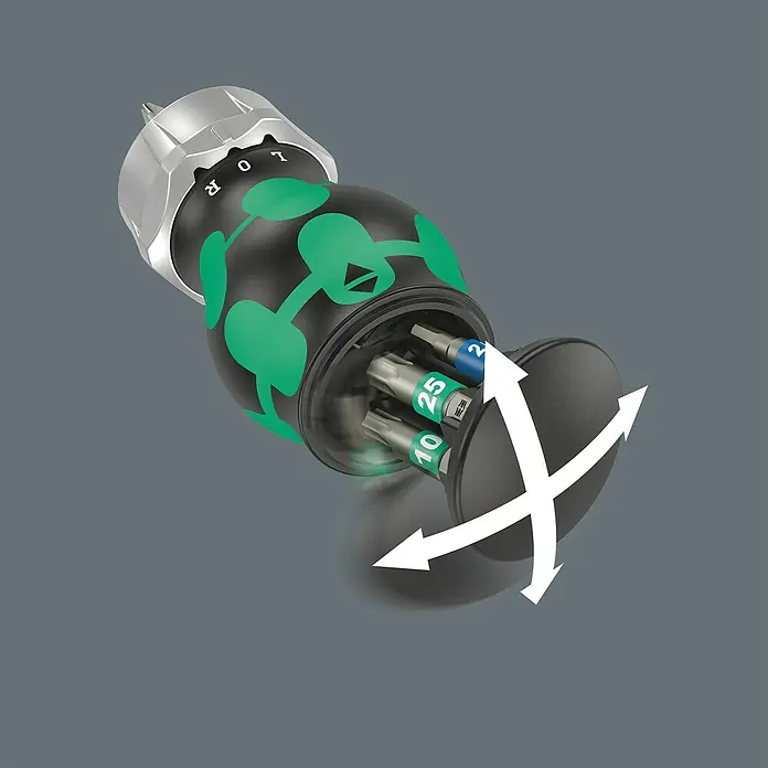 Wera Mini-Schraubendreher-Set Bicycle 5 - 7 -tlg. - Wera Bit-Check-Halter mit offenem Fach für verschiedene Schraubendreher-Bits, perfekt für Handwerker und Heimwerker.