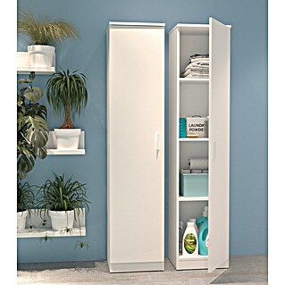 Muebles Pitarch Tibet Armario multiusos de madera (L x An x Al: 35 x 40 x 180 cm, Blanco, Espesor: 16 mm)