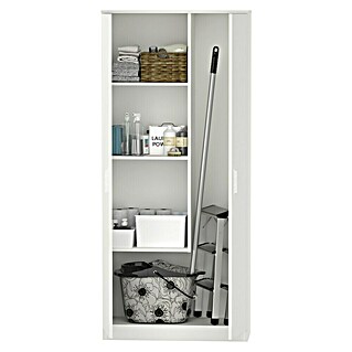 Muebles Pitarch Tibet Armario multiusos de madera (L x An x Al: 35 x 80 x 180 cm, Blanco, Espesor: 16 mm)
