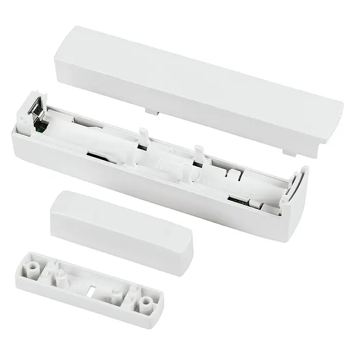 Homematic IP Funk-Fensterkontakt HmIP-SWDM-2 - Weiß, Batteriebetrieben, 25 x 102 x 18 mm - Die Einzelteile eines weißen magnetischen Türkontakts für Alarmanlagen, ideal zur Sicherung Ihres Zuhauses. Einfache Installation.