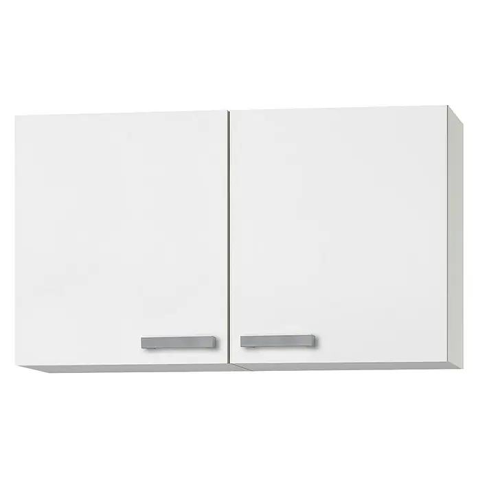 Optifit Oslo Hängeschrank - 34,6 x 100 x 57,6 cm, Weiß - Weißer Hängeschrank mit zwei Türen und Griffen aus Metall, ideal für Küche oder Bad. Praktische und stilvolle Aufbewahrungslösung.