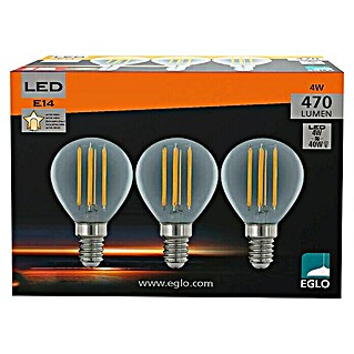 Eglo LED-Lampe Tropfenform E14 klar (E14, 4 W, 470 lm, 3 Stk.)