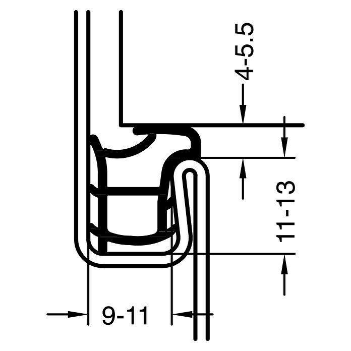 Primo Türdichtung Ferrum 911Grau, 5 m, Passend für: Nutbreite 9 – 11 mm Sketch