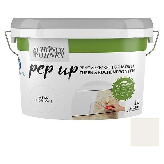 Schöner Wohnen Pep up Renovierfarbe Möbel (Weiß, 1 l, Seidenmatt)