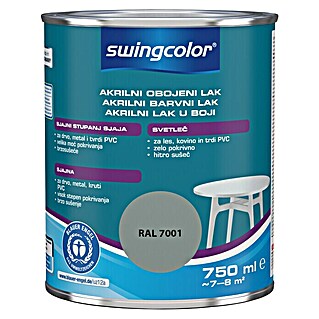 swingcolor Akrilni lak 2u1 (Boja: Srebrnosive boje, 750 ml)