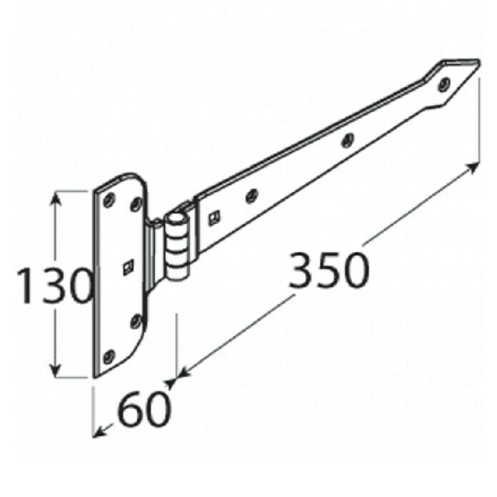 Domax Kreuzgehänge ZAB 350L x H: 350 x 130 mm, Stahl, Schwarz Front View