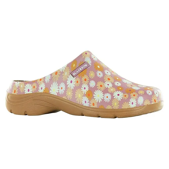 Black Fox Gartenclogs Lizia - Schuhgröße: 37, Rosa - Diese BLACKFOX Gartenclogs mit Blumenmuster sind ideal für Gartenarbeit und Freizeit. Bequem und praktisch für den täglichen Gebrauch.