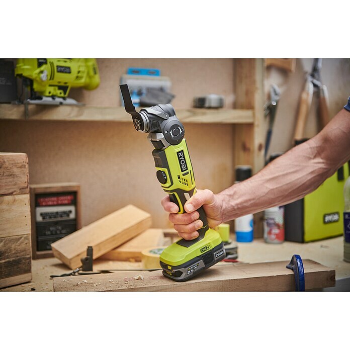 Ryobi ONE+ Akku-Multifunktionswerkzeug R18MT-018 V, Li-Ionen, Ohne Akku, Leerlaufdrehzahl: 10.000 U/min - 20.000 U/min Use Shot