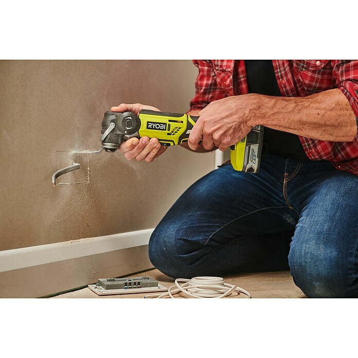 Ryobi ONE+ Akku-Multifunktionswerkzeug R18MT-018 V, Li-Ionen, Ohne Akku, Leerlaufdrehzahl: 10.000 U/min - 20.000 U/min Use Shot