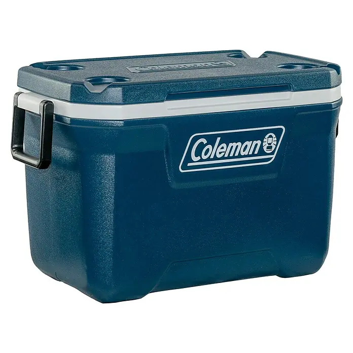 Coleman Nevera de camping 52QT Xtreme™ - L x An x Al: 56 x 42 x 47 cm, Azul, 49 l - Nevera azul Coleman con borde blanco y asa, ideal para actividades al aire libre y para mantener bebidas y alimentos fríos.