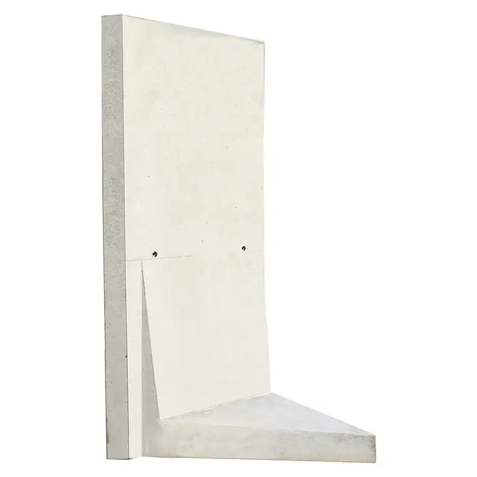 Diephaus L-Stein Außenecke - 205 cm, 100 cm, Stärke: 12 cm, Grau - Nahaufnahme eines grauen Winkelstützelements, das die robuste Bauweise und die klaren Linien des Produkts hervorhebt.