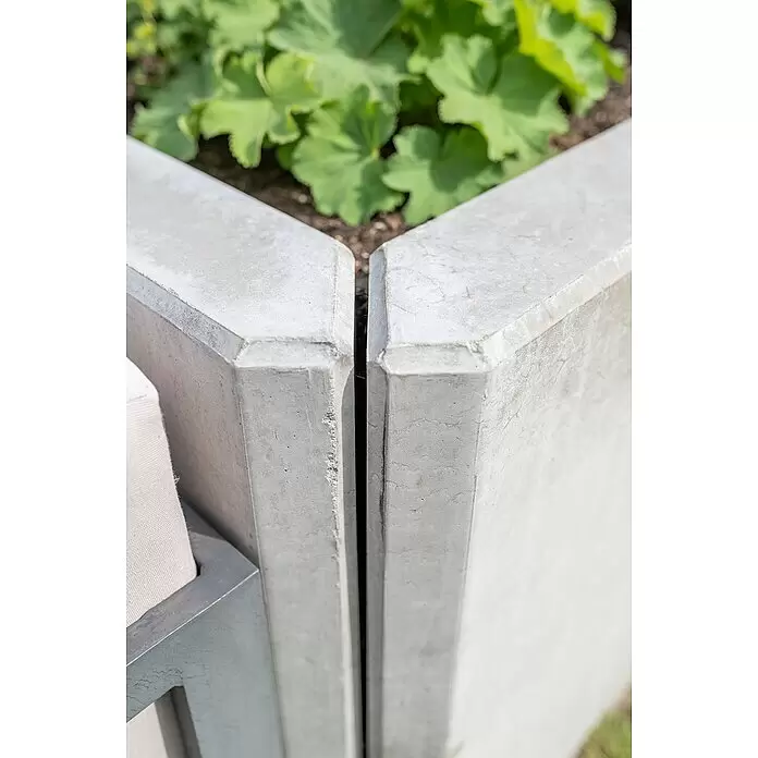 Diephaus L-Stein Außenecke - 80 cm, 100 cm, Stärke: 12 cm, Grau - Detailaufnahme