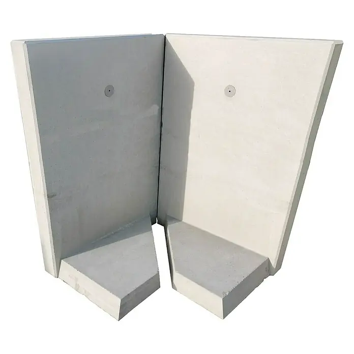 Diephaus L-Stein InneneckeBewehrt, Höhe: 155 cm, Breite: 100 cm, Stärke: 12 cm, Grau