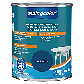 swingcolor Pisani lak (Akrilni lak, Barva: Modra, 750 ml, Svileni mat)