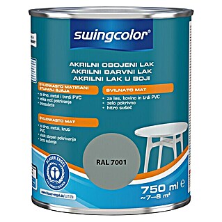 swingcolor Akrilni lak 2u1 (Boja: Srebrnosive boje, 750 ml)